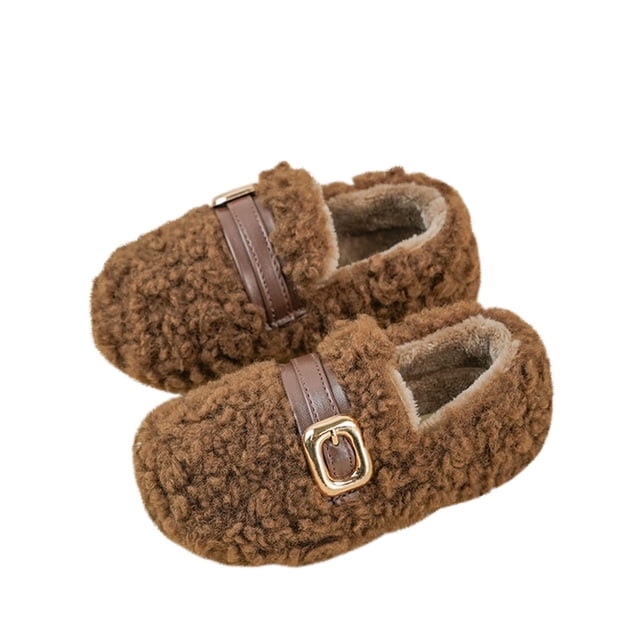Fleece Lined Girls' Shoes for Winter and Fall, Warmth for Little Princesses