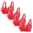 thumbnail image 1 of Timegard 4pc Bras for Women Front Closure Button High Support Ruched Breathable Comfort Everyday Bras, 1 of 4
