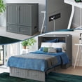 thumbnail image 1 of Southampton Lit Escamotable Coffre en Bois Simple TG avec Matelas et Chargeur Intégré, Gris, 1 of 18