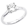 thumbnail image 1 of Bague de Fiançailles Solitaire en Or Blanc 14k avec Diamonette Taille Ronde 1ct TGW, 1 of 1