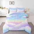 thumbnail image 1 of Erosebridal Rainbow Clouds Bedding Queen Comforter Set, Sky Stars Down Comforter, Girls Room Decor, Reversible 3 Pieces, 1 of 8