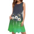 thumbnail image 2 of Ovzne Robes pour Femmes Robe pour Femme Femmes Décontractée Ample Été Robe Imprimée Sans Manches Col en V Ensemble Haut/chemise Robe pour Femmes Imprimée Liquidation, 2 of 7