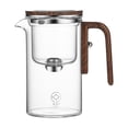 thumbnail image 2 of Guoxiu Water Separation Glass Teapot with Wooden Handle, Press Control Magical Teapot Glass, Magnetic Filter Teapot with Dual Infusers, Enchantipot Magic Pot for Loose Tea Witchcraft Teapot, 2 of 9
