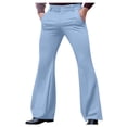 thumbnail image 1 of Xuniizn Mens Dress Pants, Solid Color Zipper Button Stretch Flared Pants with Pockets, Business Fashion Comfortable Formal Suit Trousers, 1 of 7