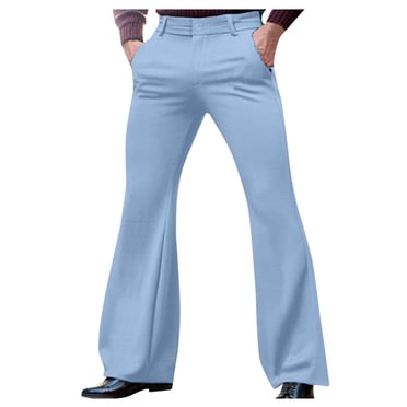 LOVZFMLL Pantalon pour Homme Homme Mode Décontracté Uni Fermeture Éclair Poche Pantalon Habillé Évasé Pantalon