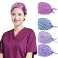 thumbnail image 2 of MesaSe Floral Letter Print Dust Proof Chef Scrub Cap  Bouffant Adjustable Hat, 2 of 10
