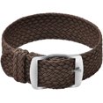 thumbnail image 1 of Bracelet en Nylon Perlon Unisexe avec Boucle en Acier Inoxydable Argenté, Marron, 20mm, 1 of 6
