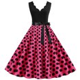 thumbnail image 3 of Kcodviy Femmes Vintage Été à Pois Femmes Grande Taille Robes Maxi pour l'Automne Imprimé Sans Manches Décontracté Soirée Manches Longues Robes pour Femmes Fête Bal Robe, 3 of 5