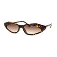 thumbnail image 3 of Womens Retro Low Point Cat Eye Layered Plastic Frame Sunglasses Tortoise Brown, 3 of 4