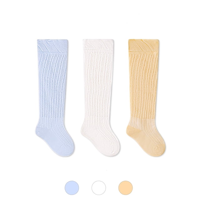 TZEWGL Three Pairs Multi Pack Set Infant Knee Length Socks Floor Socks Summer Socks Cartoon Print Thin Breathable Autumn Cartoon Fashion Socks size 6M