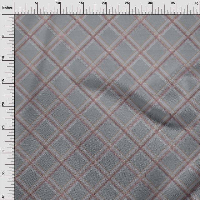 oneOone Cotton Cambric Fabric Tartan Check Print Fabric BTY 56 Inch Wide