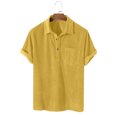 thumbnail image 2 of Ketyyh-chn99 Shirts T - Chemises pour Hommes 2024 Chemises pour Hommes T-Shirts pour Hommes Ample Col Rond T-Shirt Haut Jaune,P, 2 of 5