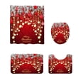thumbnail image 1 of Transemion Curtain Bathroom Deco Christmas Shower Curtain Set Anti-Rust Metal Buttonhole Application Bathroom 4-piece, 1 of 6