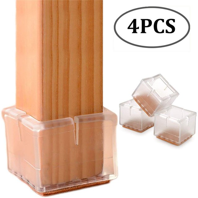 4Pcs Chair Leg Protectors for Furniture Table Cover Hardwood Floors with Felt Bottom
