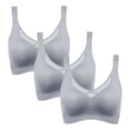 thumbnail image 4 of Kyusrd Plus Size Cut-Off Seamless Bra For Women'S 3Pcs Supportive Full Coverage Wireless Bralette Bra Adjustable Shoulder Straps Bra Soild Color Everyday Athletic Sport Bra, 4 of 9