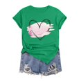 thumbnail image 4 of LUOGENLI T-shirts pour Femmes Mode Décontractée Chemises Imprimées Col Rond Manches Courtes Tee Tops Tunique Blouse 4TG T-shirts Graphiques Vêtements d'Été Vert m, 4 of 4