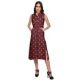 thumbnail image 2 of Moomaya Adjustable Fabric Belt Printed Lapel Collar Button Down Casual Dress, 2 of 4