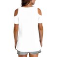 thumbnail image 4 of Soki Women's Off Shoulder Tee Clearance Blouses Short Sleeved V-Neck Fashionable Tops, 4 of 7