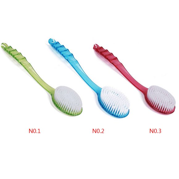 Bath Brush plastic Handle Back Scrubber Shower Body massager plastic handle bath Massager Bathing Skin Cleaning Tool, Green