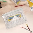 thumbnail image 5 of Dvruxg 2 Pcs Trousse à Crayons, Trousse à Crayons Trois Trous Fermeture Éclair Simple Sac de Rangement Transparent en PVC, Grande Capacité Trousse à Crayons avec Fermeture Éclair Classeur Transparent, 5 of 5