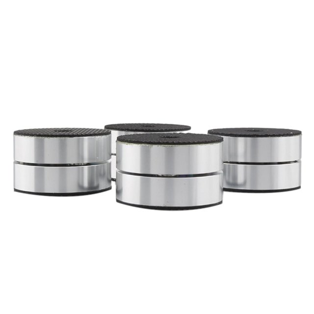 Base d'Isolation Support Pieds de Haut-Parleur Pare-Chocs en Alliage d'Aluminium pour Haut-Parleur Audio 4 Pcs