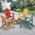 thumbnail image 2 of Costway Lot de 4 Chaises Adirondack de Patio en HIPS avec Porte-Gobelet, Résistantes aux Intempéries, Extérieur, 380 Lb, Teck&Vert&Jaune&Rouge, 2 of 10
