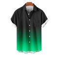 thumbnail image 4 of Hot6sl Économies d'Été Liquidation Chemisier & Chemise à Manches Courtes Col Rabattu, Chemise Décontractée Mode Homme Col Rabattu Imprimé Dégradé Manches Courtes Bouton Chemisier, Chemisier Polyester HommeVert, TG, 4 of 5