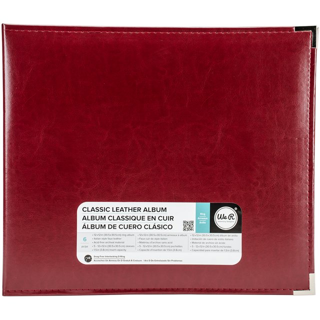 We R Memory Keepers WRRING12-60921 Album Classique en Cuir 3 - Anneau 12 x 12 Po. - Vin