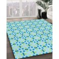 thumbnail image 3 of Ahgly Tapis d'Intérieur Lavable en Machine Carré Transitionnel Vert Aigue-Marine, 7 Pieds Carré, 3 of 7