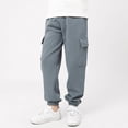 thumbnail image 2 of MIASHUI Girls Sweatpants Unisex Children Cargo Pants Kids Solid Color Trousers,Dark Gray,13-14 Years, 2 of 4
