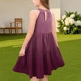 thumbnail image 4 of NTACZA Robe de Printemps pour Filles à Encolure Évasée, Décontractée, Sans Manches, Robe d'Été Plissée, Ombre, Robe Midi Tournoyante pour Adolescente 110, 4 of 6