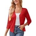 thumbnail image 1 of RXIRUCGD Cardigan en Tricot Uni à Manches Longues et Col en V pour Femme, Rouge, Taille : 2TG, 1 of 4