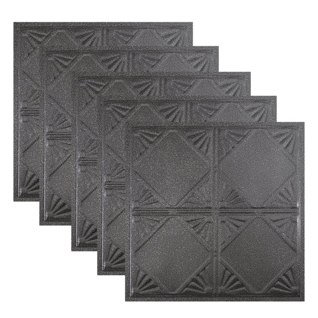 Great Lakes Tin Erie Pewter 2ft x 2ft Lay In Ceiling Tiles (5 Pack)