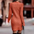 thumbnail image 4 of Kcodviy Robe Chandail pour Femmes Robe Chandail Haute pour Femmes Longueur Genou Manches Longues Couleur Unie Mini Robe Chandail pour Femmes Robe Longue Tricotée Haute, 4 of 6