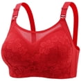 thumbnail image 1 of Soutiens-Gorges Légers Douces pour Femmes Soutien-Gorge Convertible Caractéristique Soutien-Gorge de Sport à Encolure en V Style W-878 Rouge 40, 1 of 2