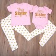 thumbnail image 3 of Girls 2PCS Outfits Big Sister Little Sister Print Tops Heart Print Pants, 3 of 8