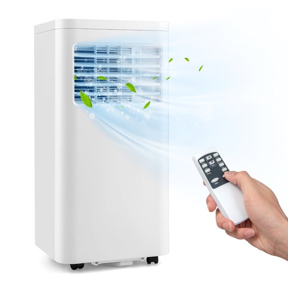 Costway Climatiseur Portable 8000 BTU 3-en-1 avec Refroidissement, Déshumidification, Ventilateur, Mode Sommeil