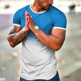 thumbnail image 4 of BOBOGOJP T-Shirt à Manches Courtes pour Homme Adulte, Coton Léger, Col Ras du Cou, T-Shirt à Manches Courtes (Bleu Pâle, 3TG), 4 of 5