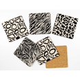thumbnail image 2 of Inkdotpot Set of 6 Drink Coasters DecorativeNon,SlipCork Base4-inch Square PrintedCoastersEasy Clean- Animal Skin, 2 of 8