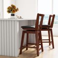 thumbnail image 3 of Costway Swivel Counter Height Bar Stool 1PC 26" Upholstered PU Leather Hollow Backrest, 3 of 8
