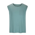 thumbnail image 2 of JDQJBZ Mens Tank Top Linen Crew Neck Open Front Sleeveless Top for Summer, 2 of 5