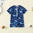 thumbnail image 2 of Splozh Baby Swimsuit Boy Rash Guard Toddler Boy Swimsuits Zip Up Short Sleeve Bathing Suit Animals Print Rash Guard Swimwear Blue,6-12 Months, 2 of 6