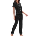 thumbnail image 2 of Liquidation d'Économies d'Hiver! PEZHADA Pyjamas pour Femmes, Ensembles de Pyjama pour Femmes, Pyjamas de Mode pour la Maison pour Femmes Ensemble Deux Pièces Manches Longues Pantalon Ensemble de Pyjama Tenue d'Intérieur Noir TG, 2 of 5