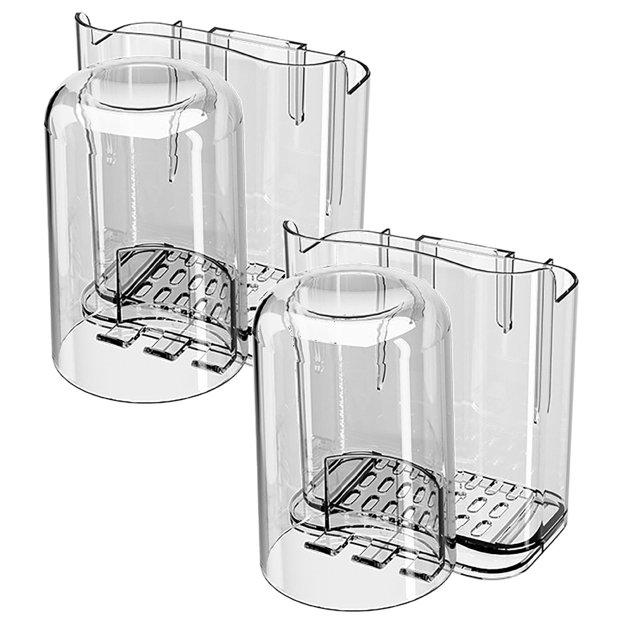 Oleegame 2PC Spoon And Lid Rest Toothbrushes Tooth Cups Shelves Shelves Non Perforated Bathroom Mouthwash Cups Wall Mounted Toothpaste Cup Storage Racks Transparent White Gray