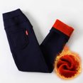 thumbnail image 2 of IROINID Économies Pantalon Garçon Fille Pantalon d'Hiver Taille Élastique Imprimé Brossé Extensible Pantalon Chaud, Marine, 2 of 8