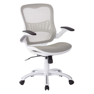 Riley chaise de bureau avec siège et dossier en mesh blanc