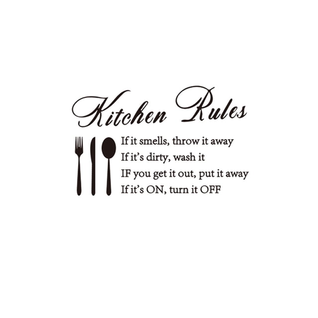 Agiferg Kitchen Rules Home Stickers Toilet Rules Bathroom Decals Wall Saying Stickers