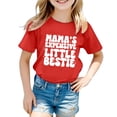 thumbnail image 1 of Girls Softball under Shirts Ruffle Girl Clothes Children's Casual Letter Pattern Print Multicolor Round Neck Short Sleeves, 1 of 4