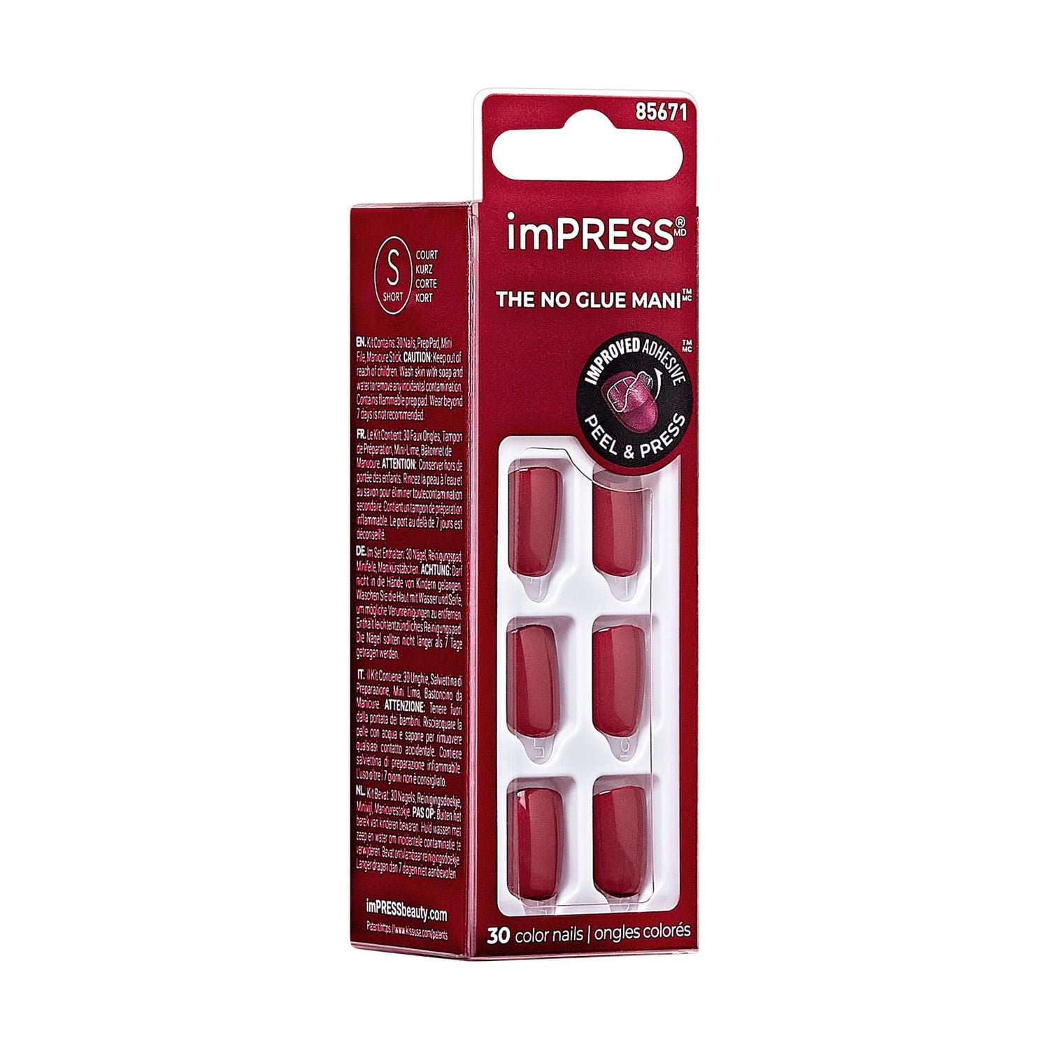 KISS ImPRESS Couleur - Faux Ongles, Courts
