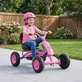 thumbnail image 4 of Gymax Go Kart for Kids 4 Wheel Toddler Ride On Pedal Car w/ Steering Handlebars Pink, 4 of 10